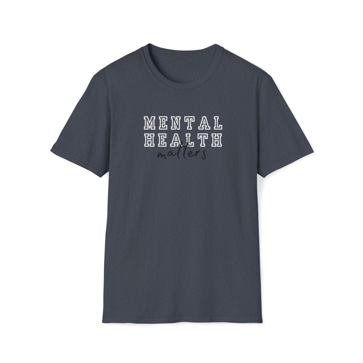 Heather Navy "Mental Health Matters" T Shirt