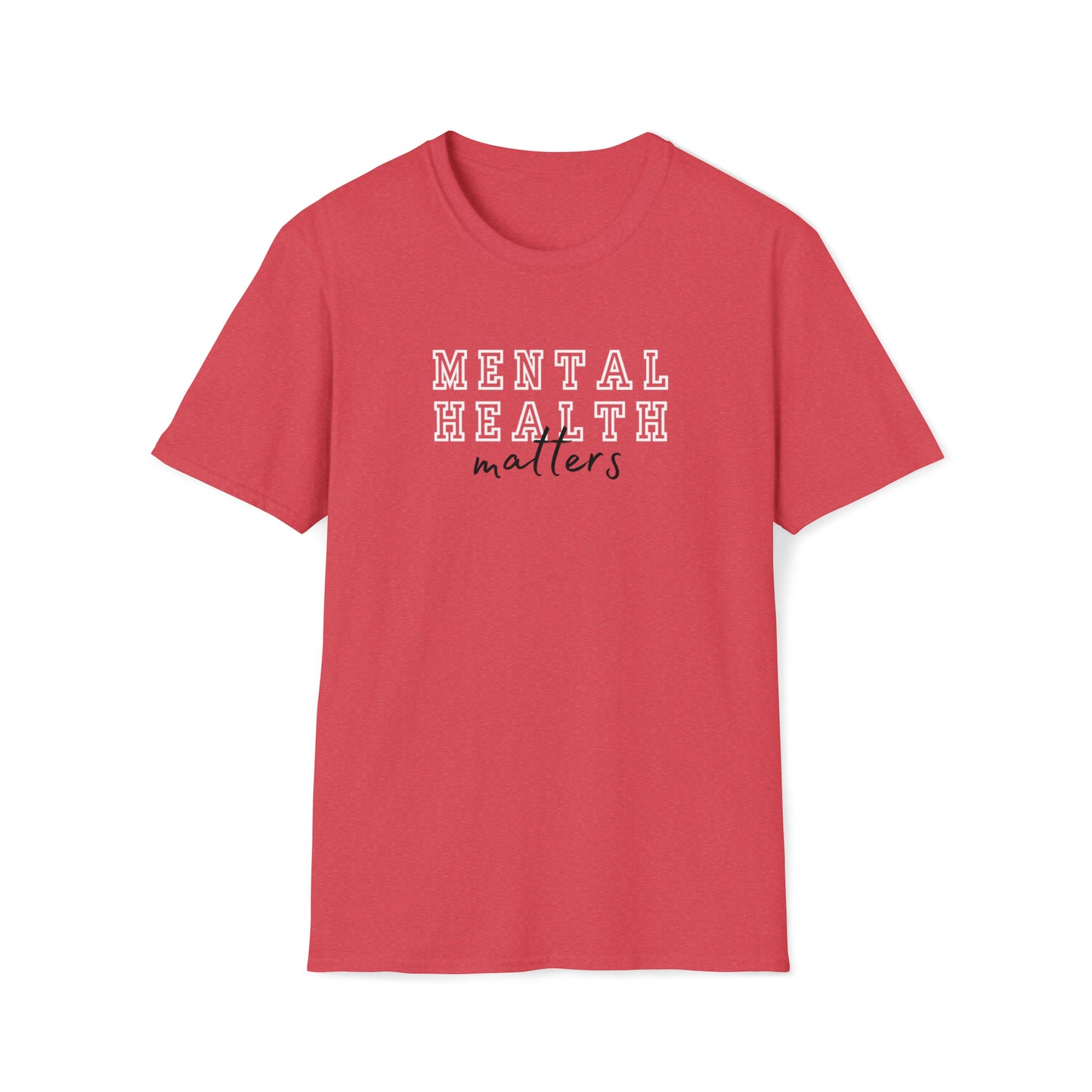 Heather Red "Mental Health Matters" T Shirt